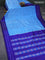 Pochampally silk saree cs blue and blue with allover ikat weaves and simple border