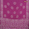 Batik cotton saree mauve pink with allover sequin work & batik butta prints and printed lace work border