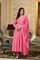 Ankle Length Gown In Pink Color