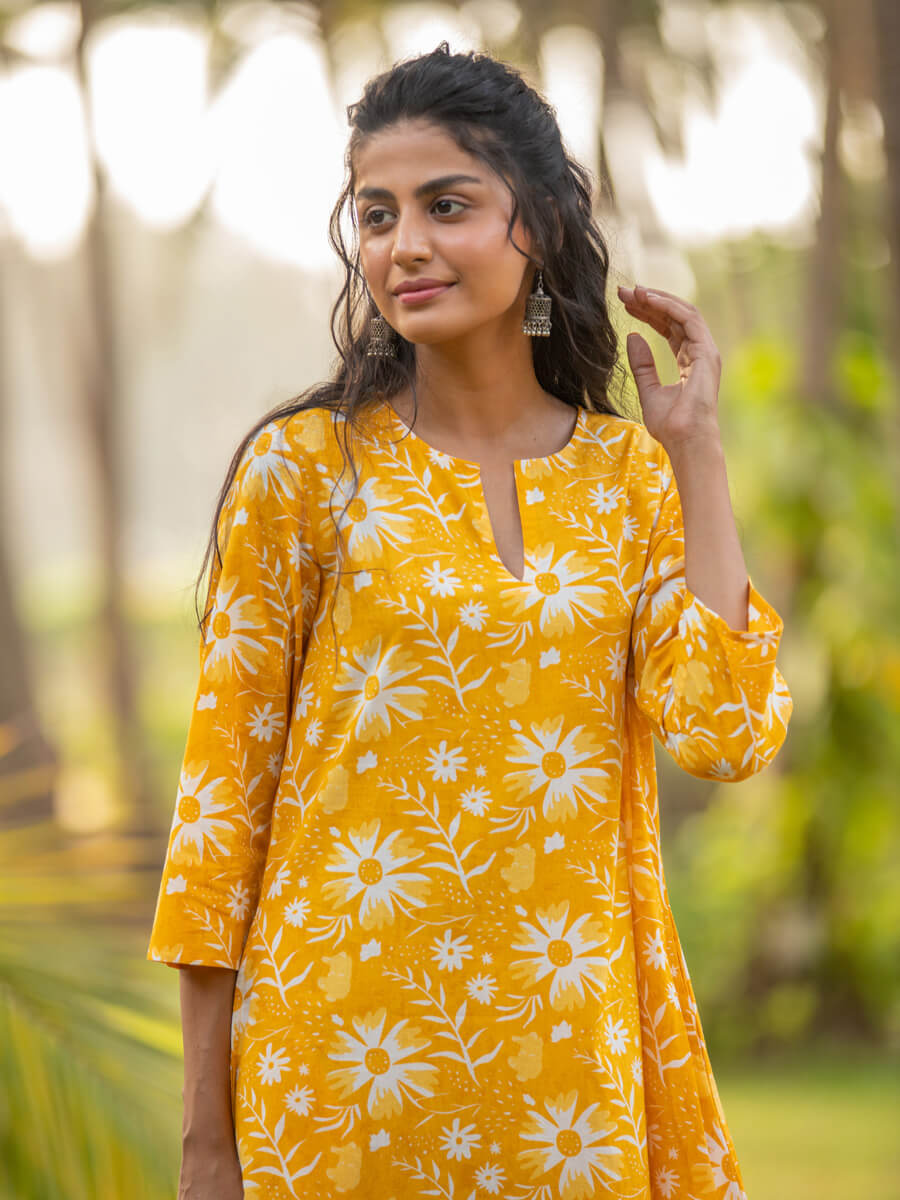 Urja Printed Cotton Long Kurta