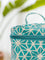 Blue Star Block Printed Cotton Travel Vanity Case