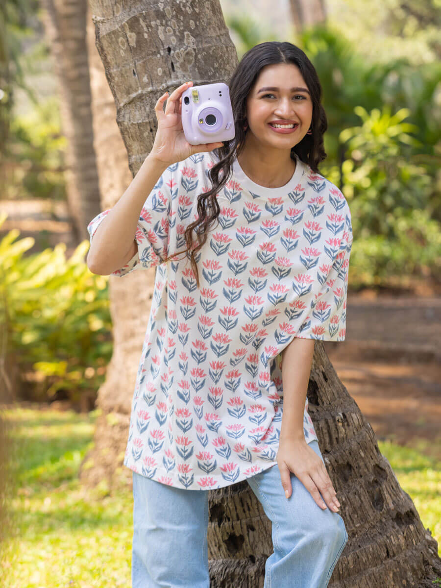 Vishwa Hand Block Printed Oversized T-shirt