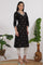 Black Bandhani Printed Pure Cotton Straight Kurta