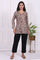 Beige Floral Printed Straight Tunic