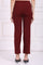 Maroon Solid Straight Pant