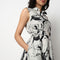 Abstract Print Shirt Collar Dress with Belt