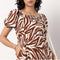 Zebra Print Square Neck Dress