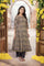 Beige Geometric Printed Embroidered Anarkali Cotton Kurta with Parallel Pant Set