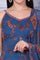 Blue Paisley Printed Chiffon Spaghetti Flared Short Kurta, Sharara and Dupatta Set