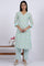 Blue Embroidered Lace Pure Cotton Straight Kurta & Straight Pant Set