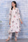 Off-White Floral Printed Pure Cotton A-line Kurta and Pants Co-ord Set