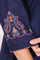 Navy Blue Embroidered Straight Kurta and Pants Co-ord Set
