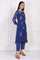 Blue Embroidered A-Line Organza Kurta with Straight Pant and Dupatta Set