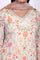 Cream Floral Printed Tissue A-Line Kurta with Straight Pant and Dupatta Set