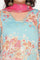 Blue Printed Chanderi Flared Kurta, Straight Pant and Dupatta Set