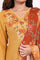 Mustard Floral Embroidered Straight Kurta with Straight Pant and Dupatta Set