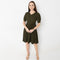 Betty V-Neck Short Dress With Belt Detail At Waist