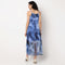 Abstract Print Flared A-Line Ruffle Detail Dress