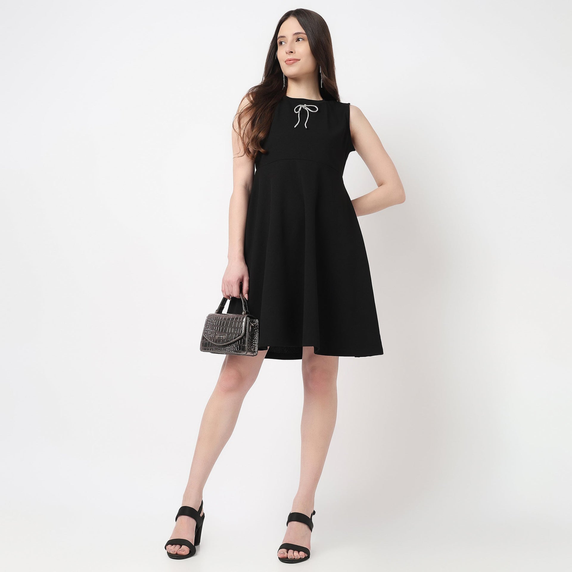 A Line Betty Dress With Bow Detail