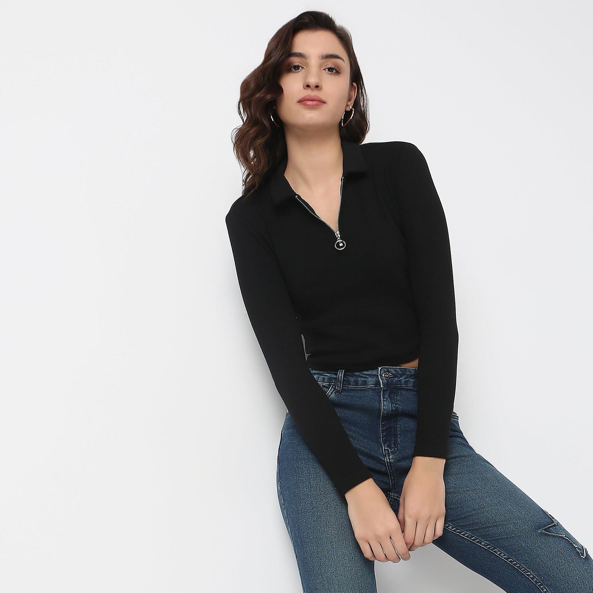 Betty T-Shirt With Neck Ring Pullar Zipper