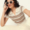 Betty Fashion Striped Detail Knitted T-Shirt