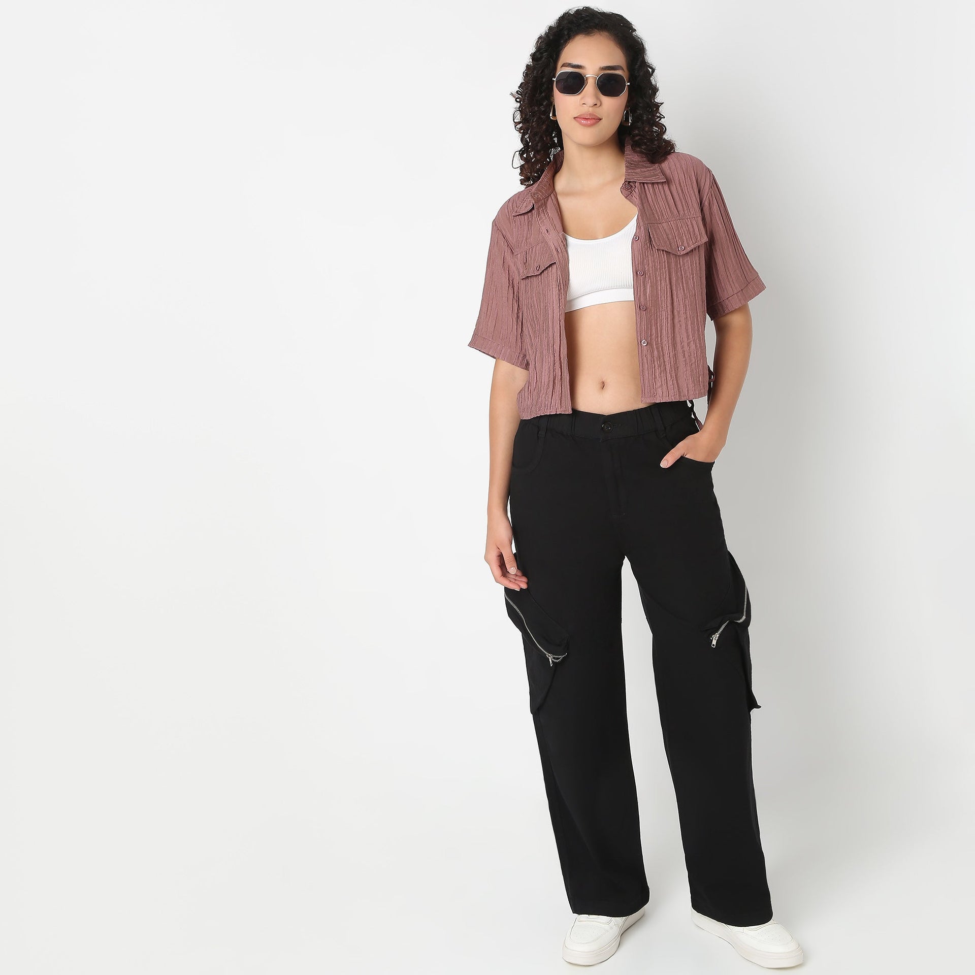 Betty Side Ruching Crop Shirt