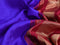 10 yards silk saree royal blue and maroon with plain body and zari woven border