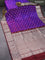 Venkatagiri silk saree dual shade of blue and deep maroon with allover silver zari woven buttas and rich zari woven annam border