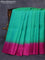 Pure kanjivaram silk saree dual shade of green and purple with allover zari checks pattern and simple border