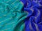 Pure mysore silk saree teal green and royal blue with allover zari checked pattern and zari woven border