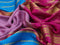 Pure mysore silk saree mauve pink cs blue and pink with plain body and long zari woven border