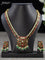 Antique necklace minakari design with cz stones and green beads hangings