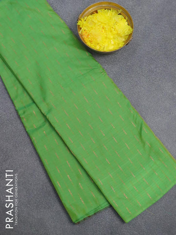 Arani semi silk saree green and dual shade of maroon with allover zari weaves in borderless style