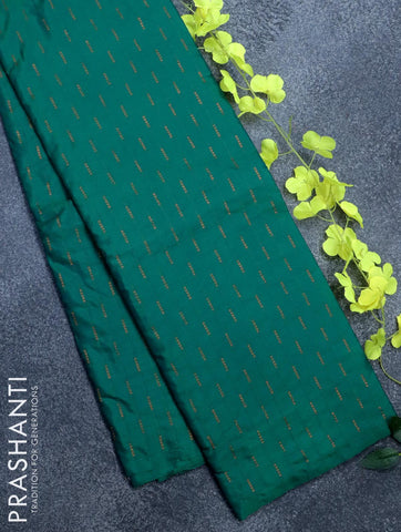 Arani semi silk saree green and dual shade of pink with copper zari woven butta weaves in borderless style