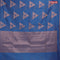 Banarasi cotton saree cs blue with copper zari woven buttas and piping border