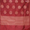 Banarasi cotton saree maroon with copper zari woven buttas and piping border