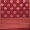 Banarasi cotton saree maroon with copper zari woven buttas and small zari woven border