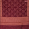 Banarasi cotton saree maroon with copper zari woven geometric weaves and copper zari woven floral border