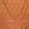 Banarasi cotton saree mustard yellow with copper zari woven geometric buttas and piping border