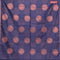 Banarasi cotton saree navy blue with copper zari woven buttas and piping border