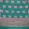 Banarasi cotton saree peacock green with copper zari woven box type buttas and piping border