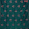 Banarasi cotton saree peacock green with copper zari woven buttas and piping border