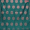 Banarasi cotton saree peacock green with copper zari woven buttas and piping border