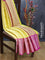 Banarasi kora saree lime yellow and magenta pink with allover zari stripe weaves and long zari woven border