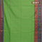 Banarasi semi cotton saree light green and pink with thread & zari woven buttas and long paithani border