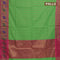 Banarasi semi cotton saree light green and pink with thread & zari woven buttas and paithani border