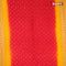 Bandhani saree red and mango yellow with bandhani prints and banarasi style mina border