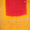 Bandhani saree red and mango yellow with bandhani prints and banarasi style mina border