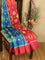 Bhagalpuri saree blue and pink with allover ikat prints and simple zari border - TFR5927