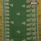 Bhagalpuri saree dark green with leaf butta prints and zari woven border